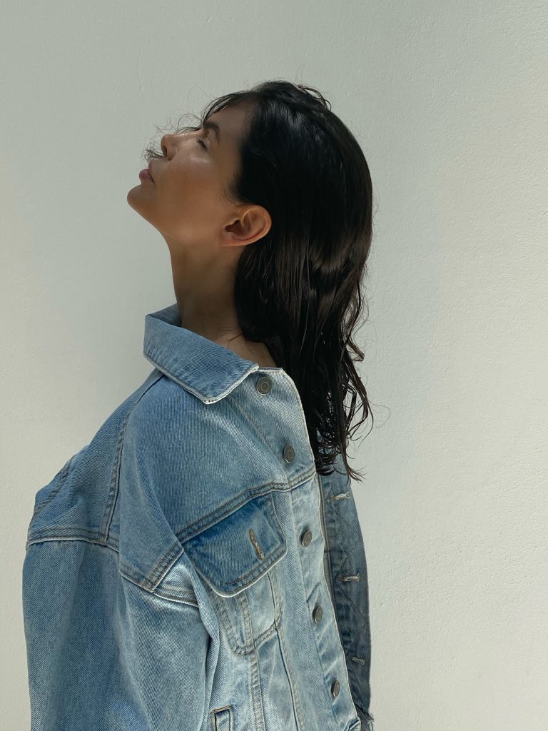 Victoria Barbara Denim Jacket Portrait