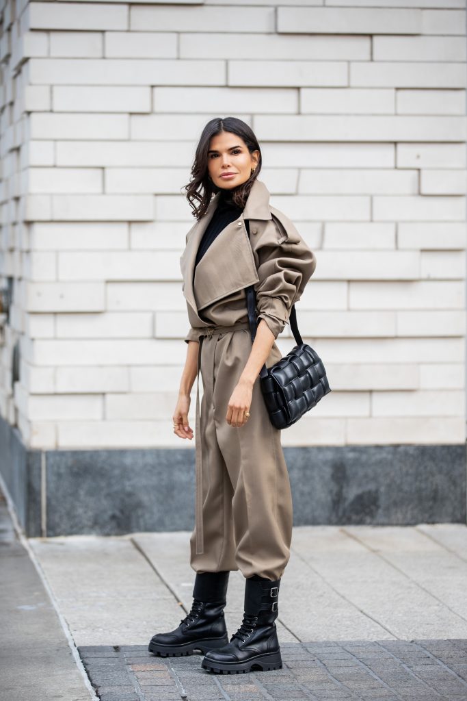 Victoria Barbara at NYFW 2020 in Khaki