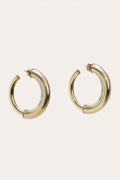 Les Créoles Open Hoop Golden Earring by Jacquemus
