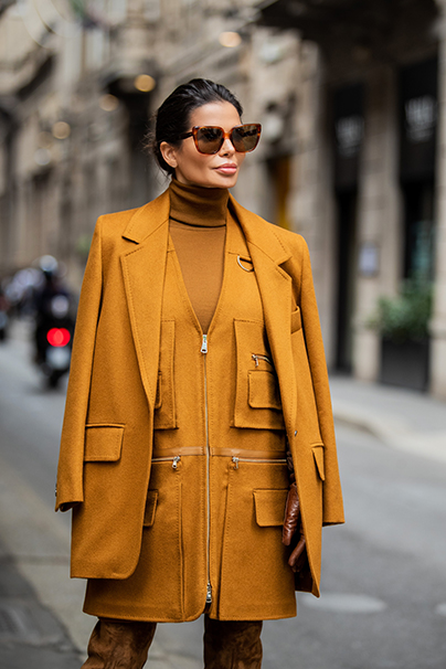 Victoria Barbara Street Style in Max Mara Camel Blazer