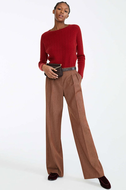 Max Mara Wool Trousers in Tobacco