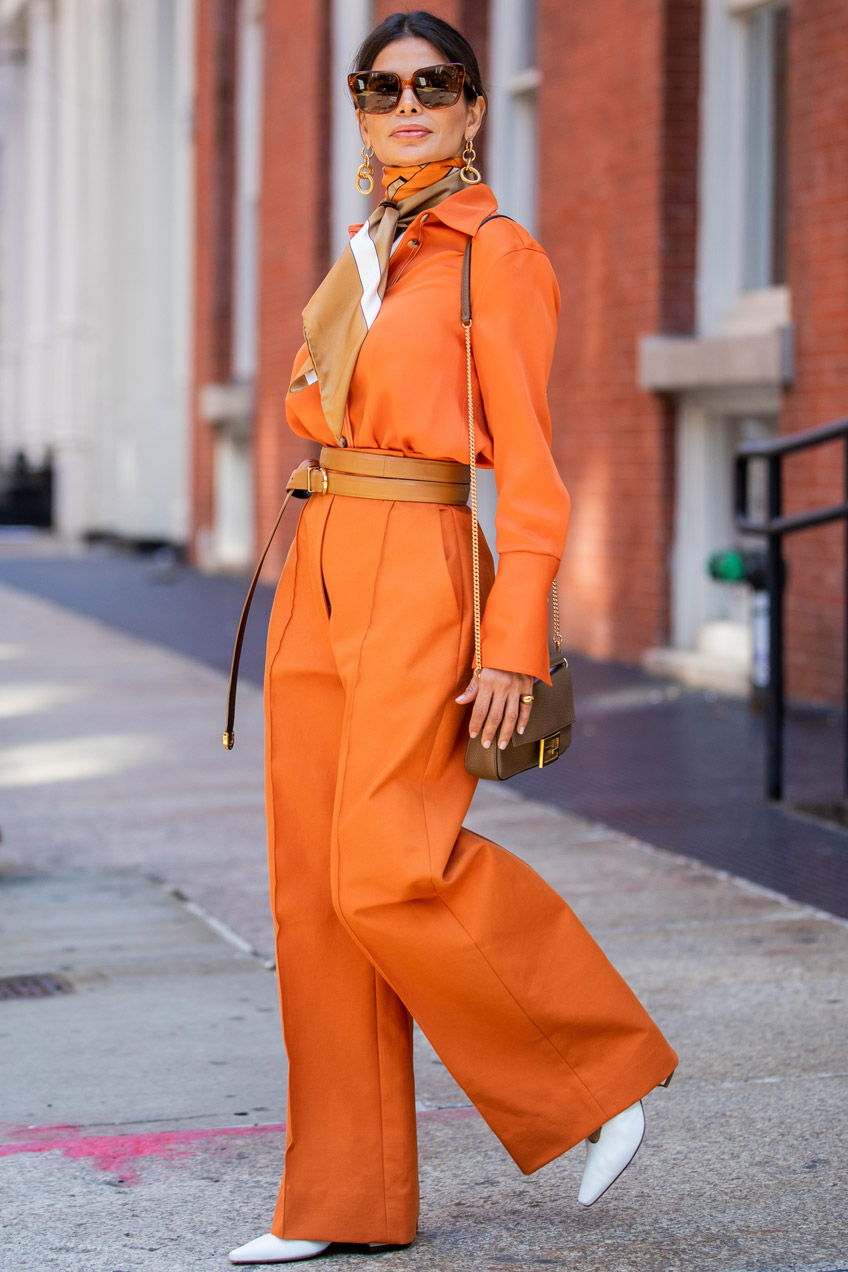 Victoria Barbara street style in Khaite at NYFW SS20