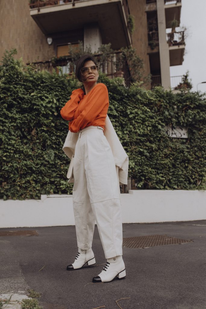 Victoria Barbara Street Style wearing Jil Sander