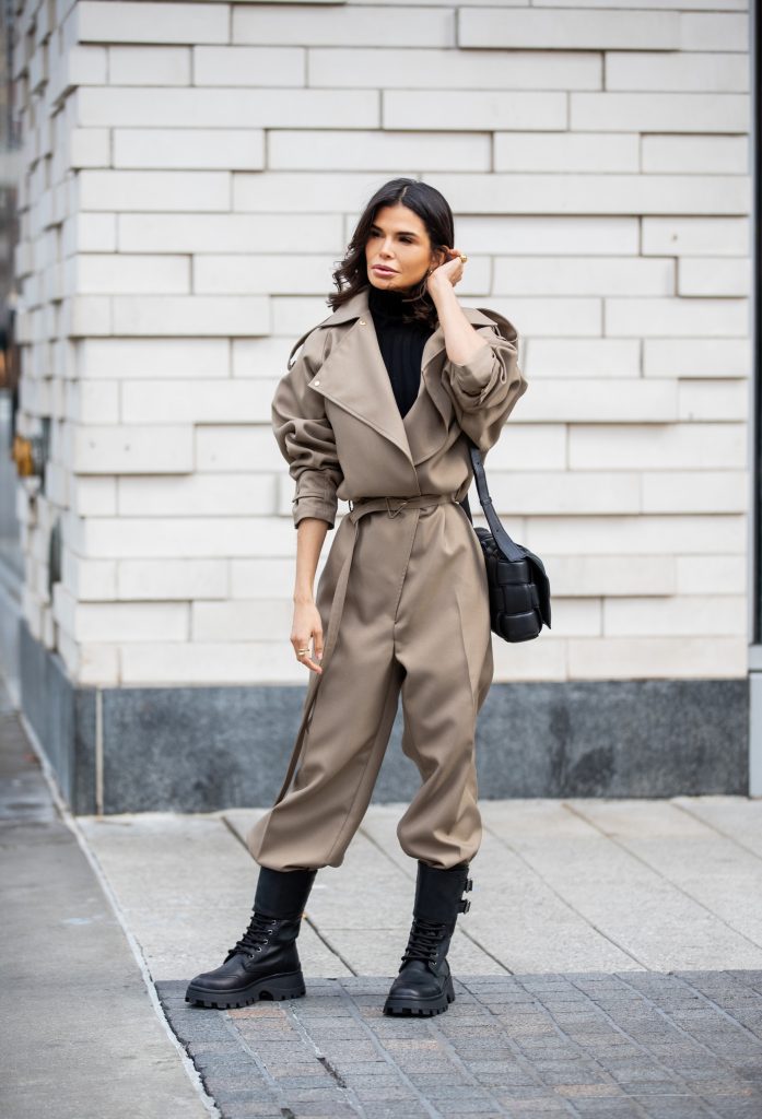 Victoria Barbara at NYFW 2020 in Khaki