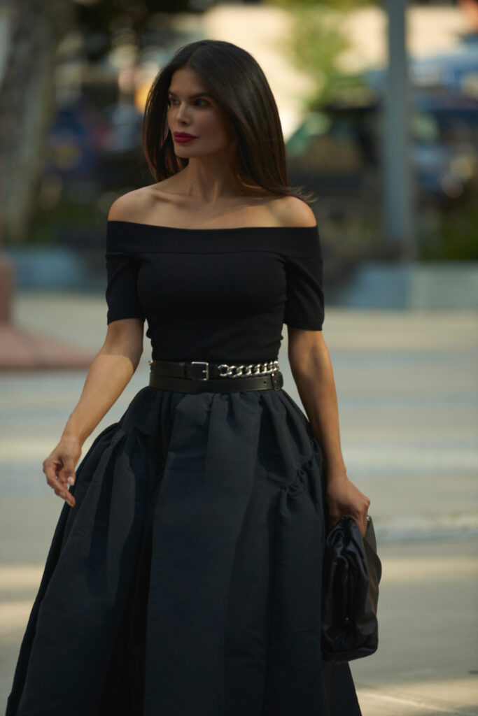 Victoria Barbara in Alexander McQueen at New York Fashion Week 2021