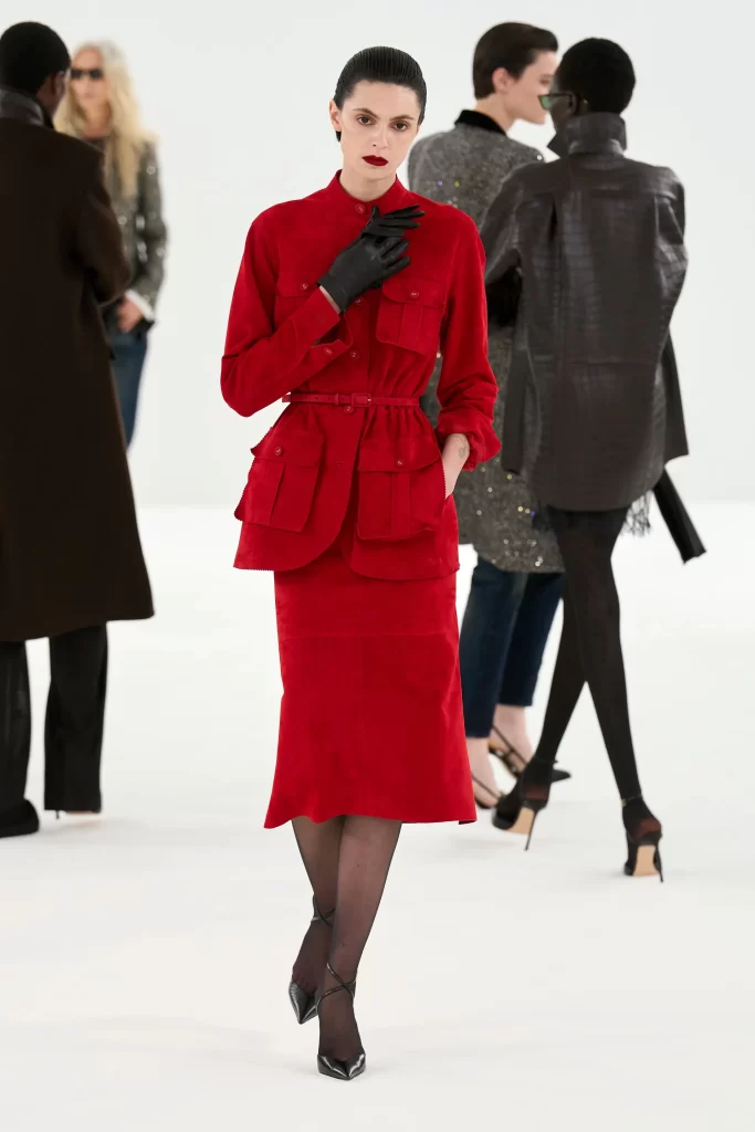 A deliberate statement — bold color contained within a precise, tailored silhouette at Tom Ford Fall Winter 2026 runway show