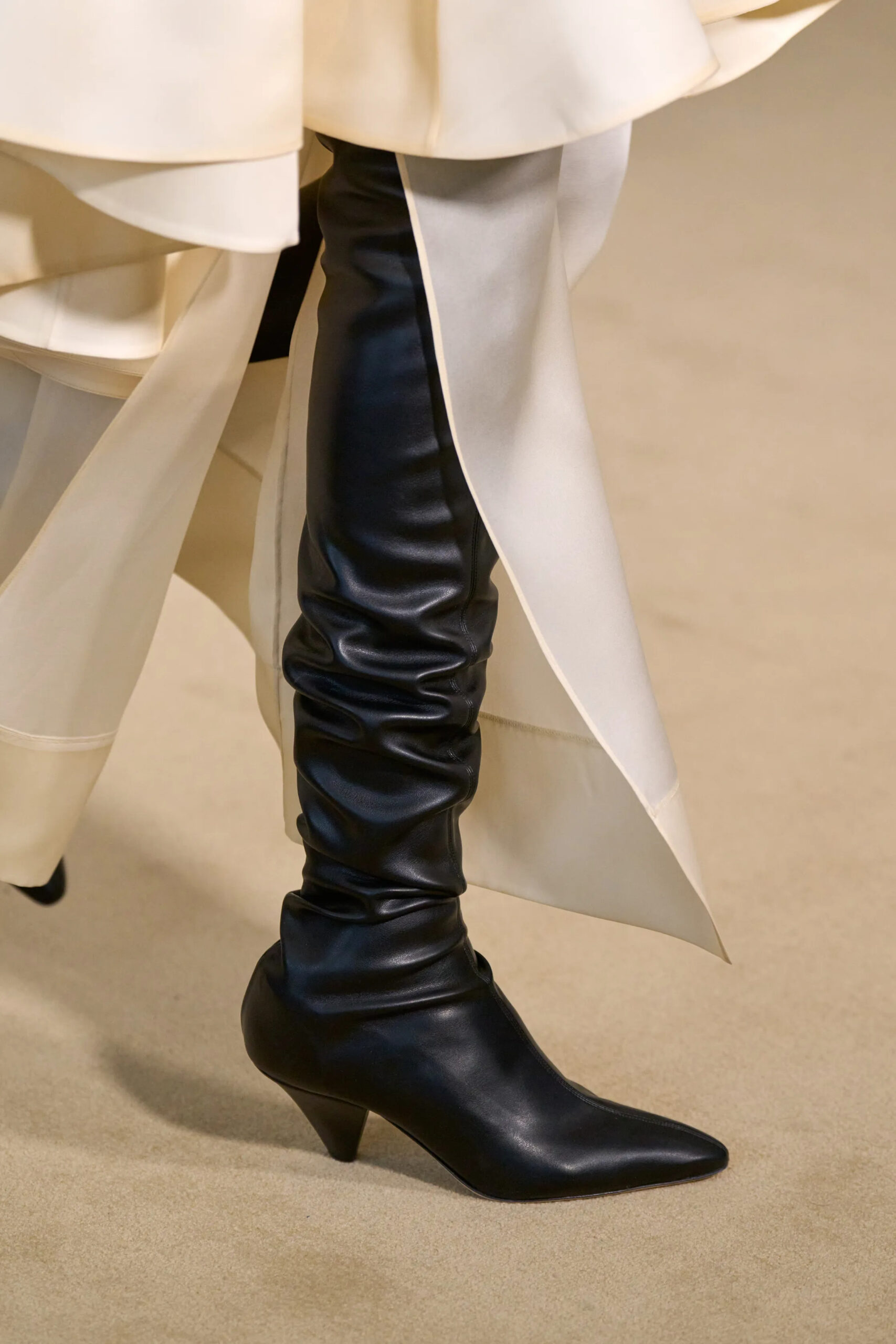 Black slouch leather boots from Altuzarra Fall Winter 2026