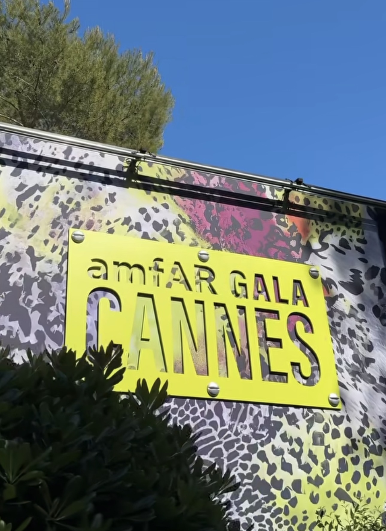 amfAR Gala Cannes entrance signage during Cannes Film Festival