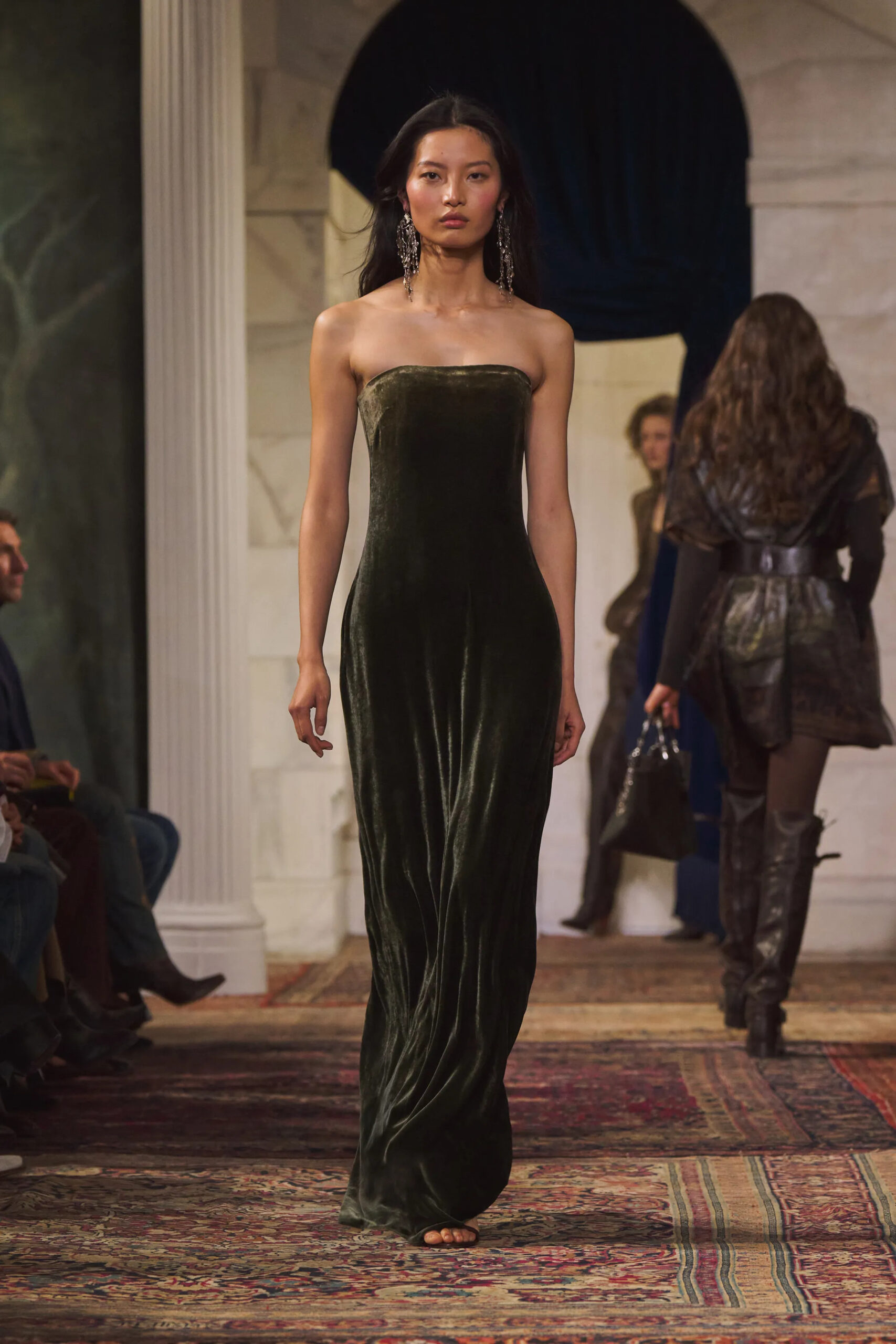 Black velvet evening gown from Ralph Lauren Fall Winter 2026 runway collection