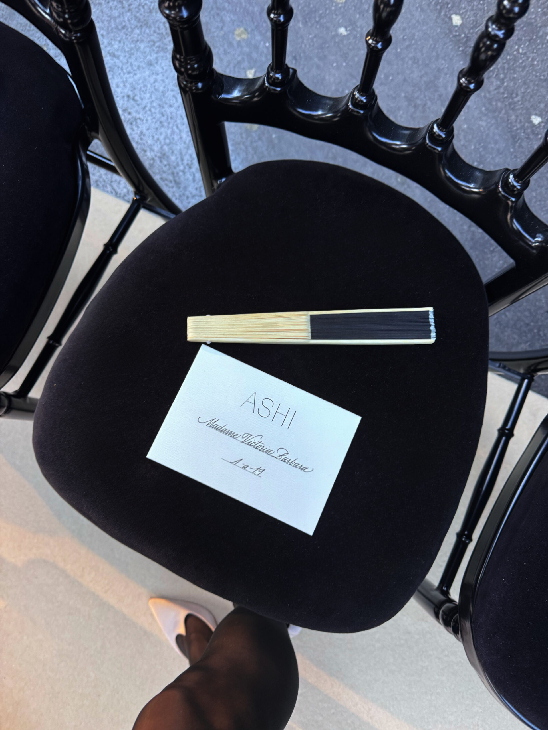 Reserved front-row seating for the Ashi Studio Fall/Winter 2026–2027 Haute Couture runway show in Paris