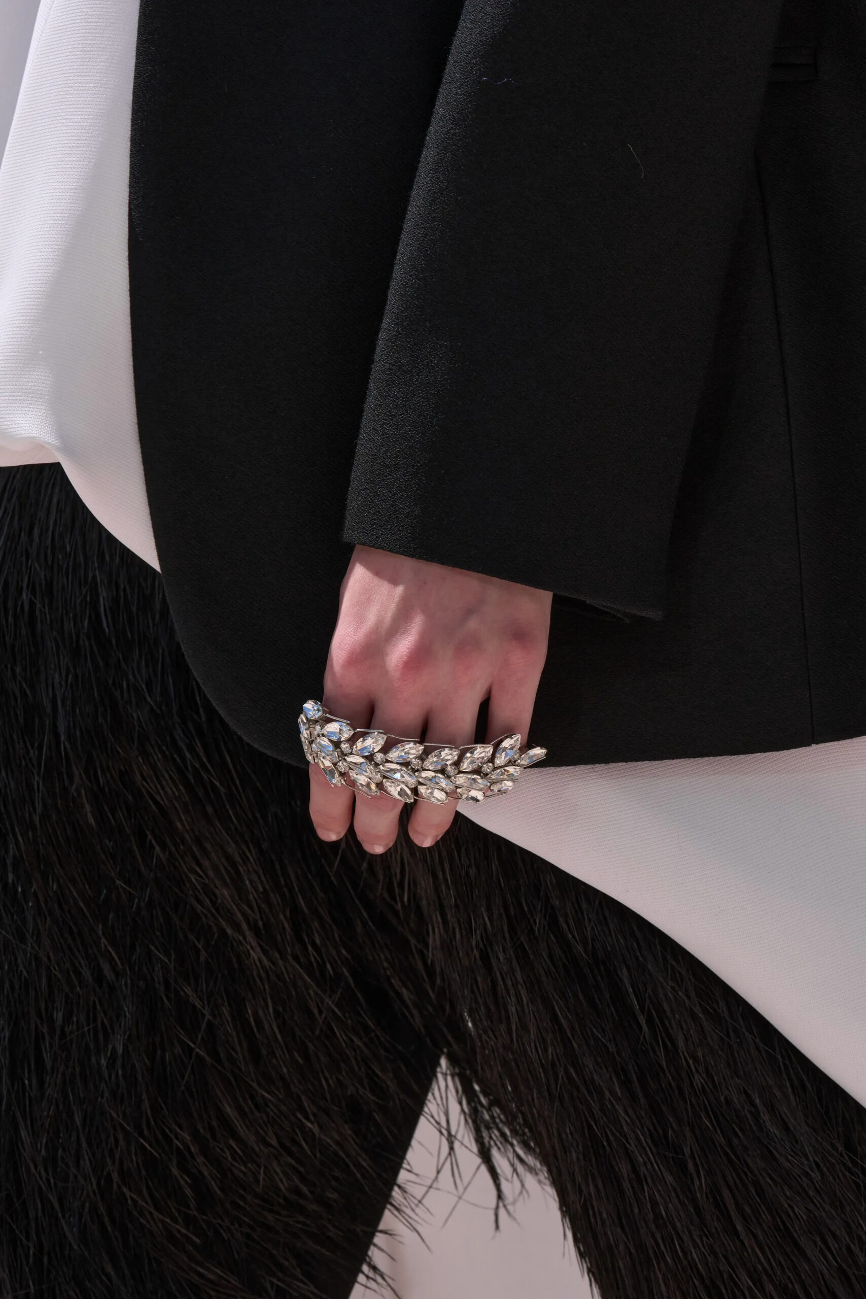 Large sculptural crystal ring from the Balenciaga Fall 2026 Couture collection by Pierpaolo Piccioli