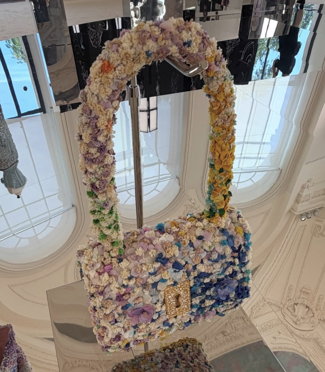 A closer look at couture craftsmanship — Schiaparelli Fall 2026 Couture floral bag