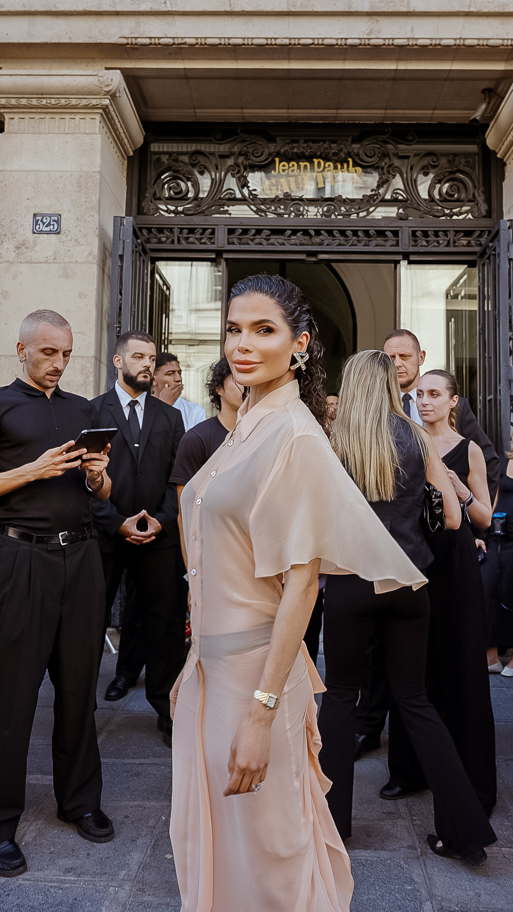 Victoria Barbara outside the Jean Paul Gaultier Haute Couture runway show during Paris Haute Couture Week Fall/Winter 2026–2027